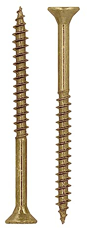 HELPMATE - Vis universelles tête fraisée 4,5x60 passivées jaune - 250 vis à bois avec entraînement en T et filetage partiel - Boulons pour panneaux de particules pour l'intérieur & l'extérieur protégé