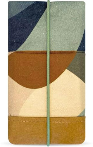 Kuratist Handytasche Moin - Handgemacht Baumwolle mit Designerdruck und Kantenschutz aus Papier in Leder-Optik - Medium (Organic)