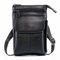 Hengwin Multifunktionale Echtleder Reißverschluss Taschen Männer Vintage Look Umhängetasche Handy Gürtel Tasche Telefon Holster für Reisen, Outdoor Aktivitäten (Schwarz)
