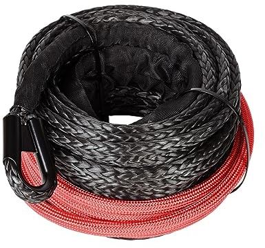 Cuerda del cabrestante Cuerda de cabrestante sintética de 12 mm x 25 m con funda protectora - Capacidad de 28600 LB for camiones, 4WD y vehículos todoterreno Accesorio de cabrestante Cable de remolque