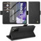 Handyhülle für Samsung Galaxy Note 20 Ultra Hülle mit Schutzfolie, Schutzhülle Note 20 Ultra 5G PU Leder Wallet Flip Case Standfunktion Kartenfach Klapphülle für Samsung Note 20 Ultra Cover (Schwarz)