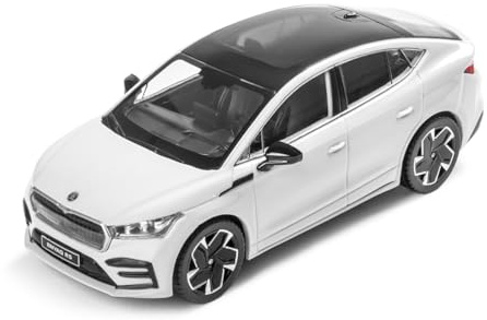 Skoda 5LE099300S9R Modellauto Enyaq Coupé RS Miniatur, Maßstab 1:43, weiß