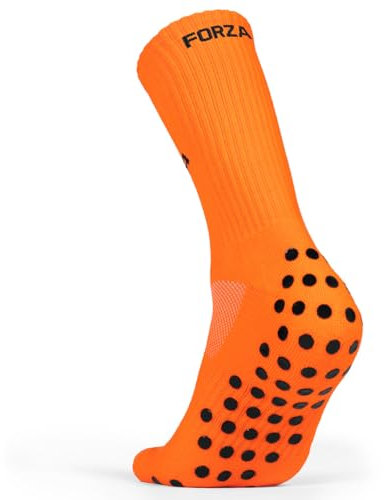 FORZA Football Grip Socks [XS-XL] | Unisex Mid-Calf Length Sports Grip Socks - 10 Colour Options Ideal for All Sports (Pack of 1, Fluro Orange, XS (1-3))