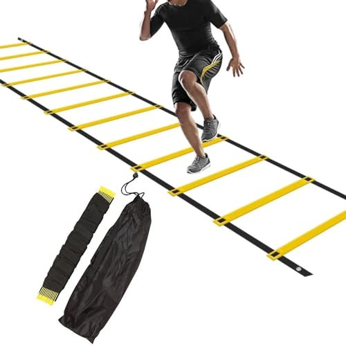 LZSLKEJI Agility Ladder Speed Ladder 6M 12-Rung Football Ladder Training Speed Ladder Agility Ladder Speed Training Set Sport Agility for Kids Adults Football Basketball Speed Training