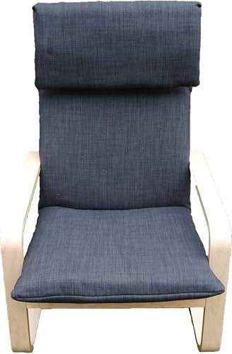 Jacek POÄNG PELLO Kissen/Polster für Schaukelstuhl mit hoher Rückenlehne Dicke 8 cm Größe 57 x 120 cm Material Hochwertiger Möbelstoff (Anthrazit)