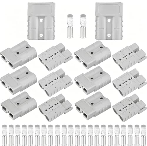 Tyafzzn Lot de 12 fiches Anderson - 50 A - 600 V - Connecteur de batterie 50 A - Quick Connect - Fiche à déconnexion rapide - Fiche à haut courant 50 A - Pour voiture, camping-car, caravane