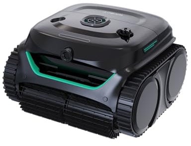 WYBOT C2 Vision AI Kamera Kabelloser poolroboter mit Akku, poolroboter Boden und Wand, Zweischicht-Filterung, leistungsstarke Absaugung, für Eingelassene Pools bis zu 180㎡(Schwarz Grün)