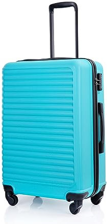 infirack Hartschalen-Koffer, Rollkoffer, Reisekoffer, Handgepäck 4 Rollen, ABS-Material, TSA Zollschloss, 78 * 52 * 30, hellgrün