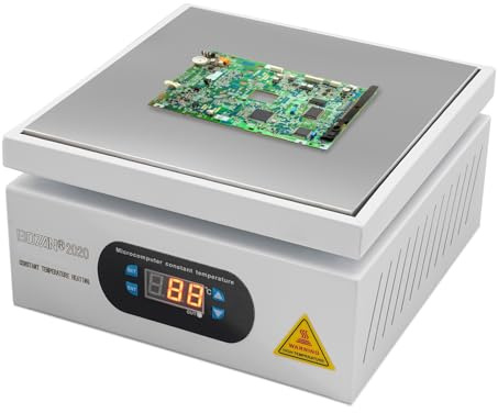 Lötstation Heizplatte - 750W Elektrische Vorwärmstation mit LED-Anzeige & Mikrocomputer | Schweißstatio Rework Heater für SMD-Löten bis 400 ℃ - Heizplatte für Reparaturarbeiten (200 x 200mm)