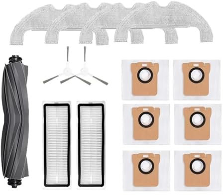 Compatible con Xiaomi Robot Aspirador X10 Accesorios Cepillo Lateral Principal Filtro HEPA Paño de Fregona Bolsa de Polvo Repuestos(15pcs.)