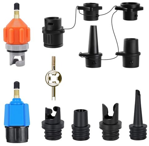 Homiflex SUP Pumpe Adapter für Kompressor, SUP Ventiladapter mit 9 Luftpumpendüsen, Luftpumpe Adapter für Paddle Board, Kajaks, Kanus, Schlauchboote, aufblasbare Betten usw