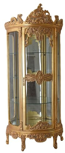 Vitrinenschrank Gold Barock Vitrine Luxus Schrank cat907 Palazzo Exklusiv