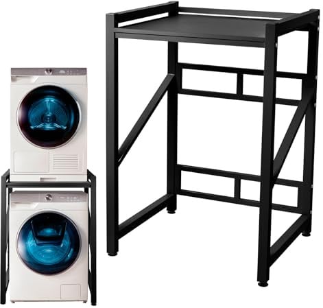 Generisch Waschmaschinenschrank - Höhenverstellbares Über Waschmaschine 73x63cm Mit 300kg Tragfähigkeit – Waschmaschine Trockner Schrank Mit Wasserfeste Laminate | Einstellbare Höhe Für Balkon & Bad
