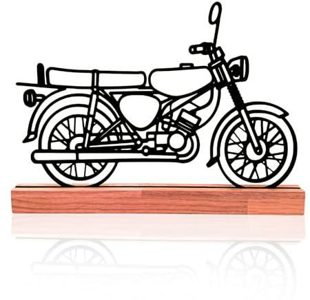 Simson S51 Deko Aufsteller – Oldtimer Dekofigur aus massivem Eichenholz & hochwertigem 3D-Druck – Handmade Geschenk für Simson-Fans & Werkstatt Deko (Simson S51)