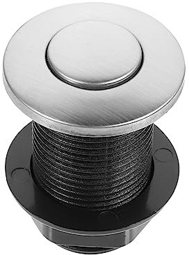 Hemobllo Interruptor de Aire para Triturador de Basura Acero Inoxidable Compatible Bañera Práctica Botón Pulsador Accesorio Durable Reemplazo de Aire Uso Doméstico