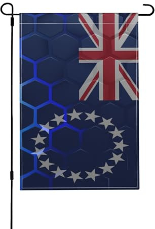Garten Flaggen Von Den Cookinseln Hanging Flag Uv-Beständig Personalisierte Gartenflagge Durable Balkonflagge Für Parade Extérieur Party 30X45CM