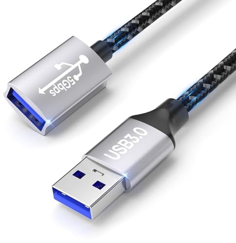 Cable de extensión USB 3.0 2M,5Gbps Cable USB A a A Cable de extensión USB para memoria USB,lector tarjetas,teclado,cámara,impresora,escáner,auriculares,mouse,concentrador USB,impresora,cámara web