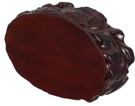 BESPORTBLE Stand Base with Artistic Natural Design Oval Wood with Enhanced Stability and Anti-slip Feature , Wooden Display Stand for Flowerpots and Figurines for Home Decoration and Living