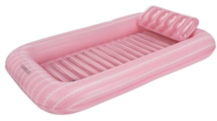 Flamingueo Mare badmadrass - Tanning Pool Individuell - Mugghållare ingår - Hållbar PVC - Stor Storlek - Avtagbar Kudde