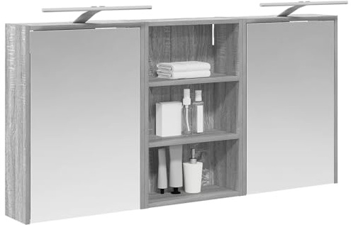 vidaXL Badezimmerschrank-Set 3 pcs 126 x 16 x 62,5 cm Holzwerkstoff, Elegante Badezimmeraufbewahrung, modernes Schrankset, stylische Wandregale, schicke Möbel, luxuriöse Details