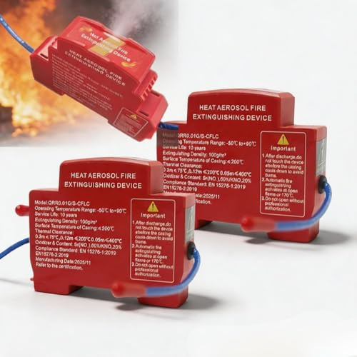 Extintor Cuadro Electrico, Dispositivo AutomáTico de ExtincióN de Incendios Por Aerosol para Panel EléCtrico, Montaje En Riel Din para Armarios EléCtricos E Industriales TambiéN (2PC)