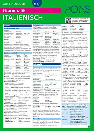 PONS Grammatik auf einen Blick Italienisch: Alle wichtigen grammatischen Themen auf einen Blick (PONS Auf einen Blick)