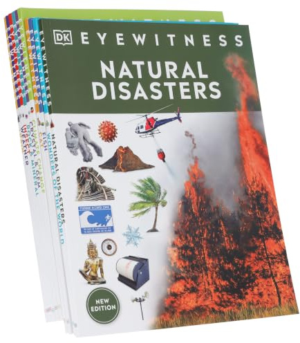 DK Eyewitness 10 Books Collection Set (SET 2 ) (Natural Disasters, Wonders of the World, Fish, Cat, Climate Change, Crystal and Gem, Rock and Mineral, Insect, Weather, Titanic)