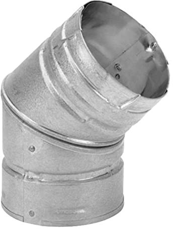 Duravent - Gomito per stufa a pellet, isolato a 45 gradi, diametro 7,6 cm, doppia parete