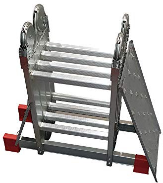 Die neueste, hochwertige Mehrzweckleiter „Big Red Foot“ mit kostenloser, extra Stabiler, Zweiteiliger Plattform. (4x2+Acc-StepPlat)