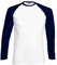 Fruit of the Loom Long Sleeve Baseball Tee Contrast Long Sleeve T-Shirt Multi-Coloured White/Deep Navy Size:L