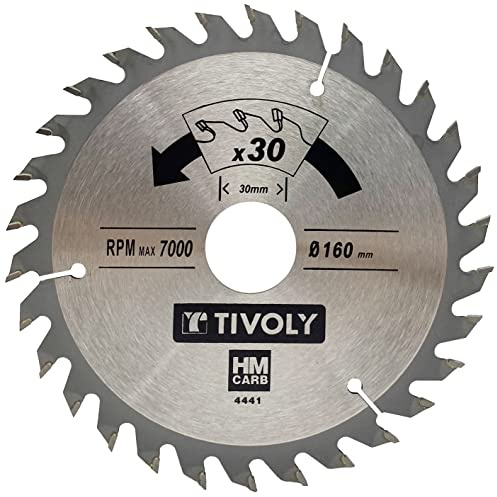 Tivoly XT50514004441 Lame de Scie Circulaire Ø160 x30mm x Z: 30 Dents Carbure, Coupe Finition - Pour Bois dur, stratifié, parquet