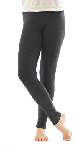 YESET Thermo Leggings Leggins Hose lang aus Baumwolle Fleece warm dick weich dunkelgrau XXXL