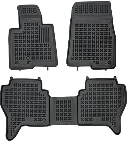 REZAW PLAST 202304 Fußmatten Set Gummimatten Vorne und Hinten Matten schwarz Kompatibel mit MITSUBISHI PAJERO III V7W, V6W PAJERO CLASSIC V2W