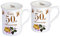 Pair of 50th (Golden) China Wedding Anniversary Mugs