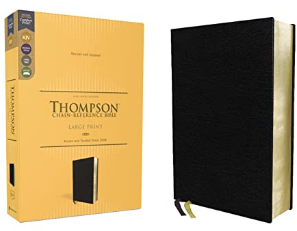 KJV, Thompson Chain-Reference Bible, Large Print, Bonded Leather, Black, Red Letter, Comfort Print