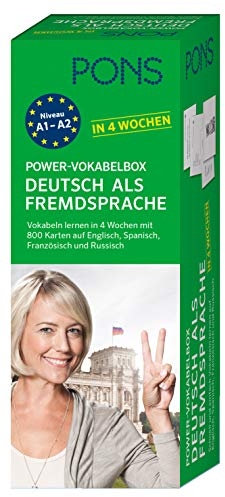 PONS Power-Vokabelbox: Deutsch als Fremdsprache in 4 Wochen - Wortzschatz lernen mit der bewährten Karteikarten-Methode. Mit 800 Vokabelkarten, 1.500 ... Vokabeln lernen in 4 Wochen mit 800 Karten