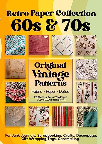 Retro Paper Designs Original 60s and 70s Patterns for Scrapbooking Junk Journals - Vintage Papier Muster und Retro Stoffe 60er 70er Jahre Nostalgie, ... Wrapping, Tags, Cardmaking, Hobby, Projects,