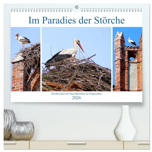 Im Paradies der Störche - Dorfkirchen als Storchkirchen in Ostpreußen (hochwertiger Premium Wandkalender 2026 DIN A2 quer), Kunstdruck in Hochglanz: ... Kirchenruinen in Ostpreußen (CALVENDO Natur)
