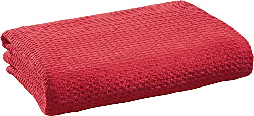 Erwin Müller Sommerdecke, Baumwolldecke rot Größe 150x200 cm - luftig-leicht, weiche Qualität, sehr angenehm - 100% Baumwolle
