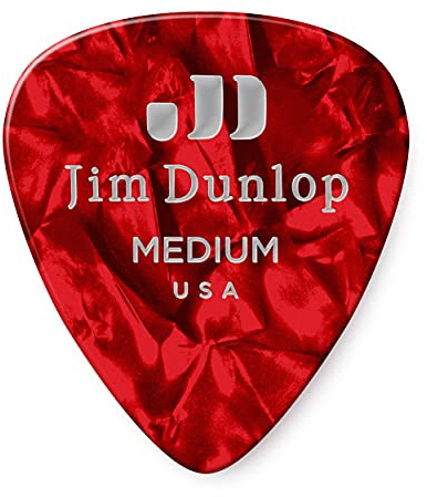 Jim Dunlop Celluloid Red Pearloid Pick Medium - 72 Pack