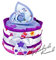 MomsStory - mini Windeltorte neutral | Baby-Geschenk zur Geburt Taufe Babyshower | 1 Stöckig (Violett) Baby-Boy & Baby-Girl (Unisex)