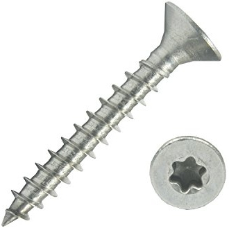 500 Spanplattenschrauben 5,0x35 Edelstahl A2 V2A VA Torx Vollgewinde Holz | Edelstahlschrauben Spanplattenschrauben mit Senkkopf, Holzschrauben, Holzbauschraube, Universalschrauben mit verstärktem Kopf