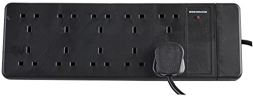 PRO ELEC PEL01388 10-Gang Extension, Black, 5m Lead