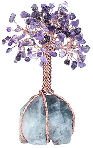 mookaitedecor Amethyst-Kristallbaum, Rohkristalle, Bonsai-baum für Reichtum und Glück