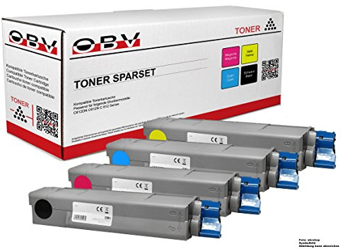 OBV Kompatibel 4X Toner ersetzt Oki für Oki C612 C612N C612DN - schwarz Cyan Magenta gelb