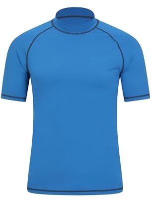 Mountain Warehouse Mens UV Rash Vest - Lightweight, Quick Drying & Stretchy T-Shirt with UPF 50+ & Flat Seams - for Spring Summer, Beach, Swimming & Water Sports Blue 3XL