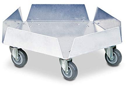 Roller für Kunststofftonnen bis Ø 420 mm, Edelstahl / rostfrei, Polyurethanräder, grau, Tragkraft 250 kg