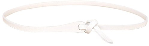 Ele Gens Damen Leder Schmaler Gürtel Taillengürtel Kleidgürtel Hüftgürtel Frauen (Weiß)