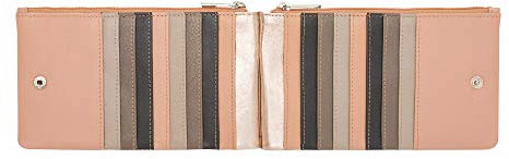 DUDU Brieftasche Damen Großes Format aus rosa Leder mit 18 Kreditkartenfächern und Handgelenksriemen Ballerina