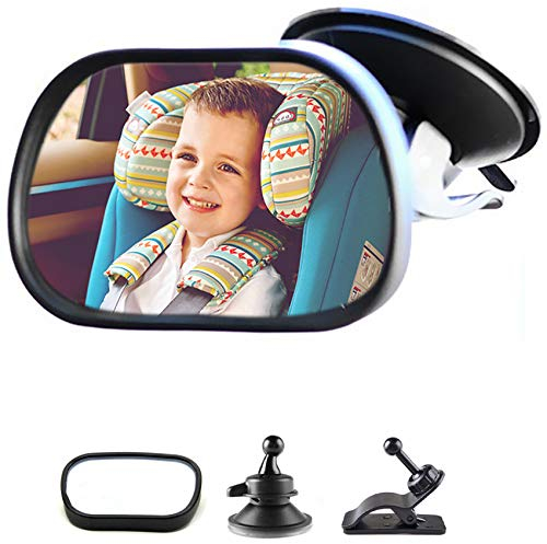 Rcksitzspiegel fr Babys Kindersitz - Auto Baby Ansicht mit Saugnpfen und Klammer, Einstellbar
